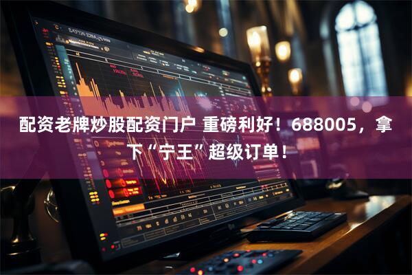 配资老牌炒股配资门户 重磅利好！688005，拿下“宁王”超级订单！